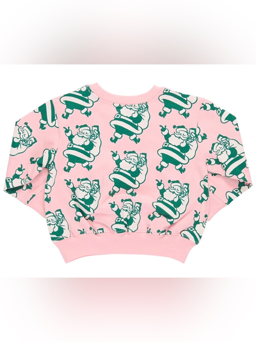 Pink Chicken Holly Jolly Santa crewneck sweatshirt 4-5y girls pink green